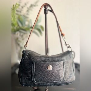 Coach black pebbled leather shoulder bag